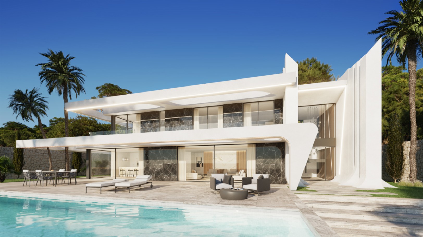 Luxuriöse moderne Villa mit vier Schlafzimmern und vier Bädern