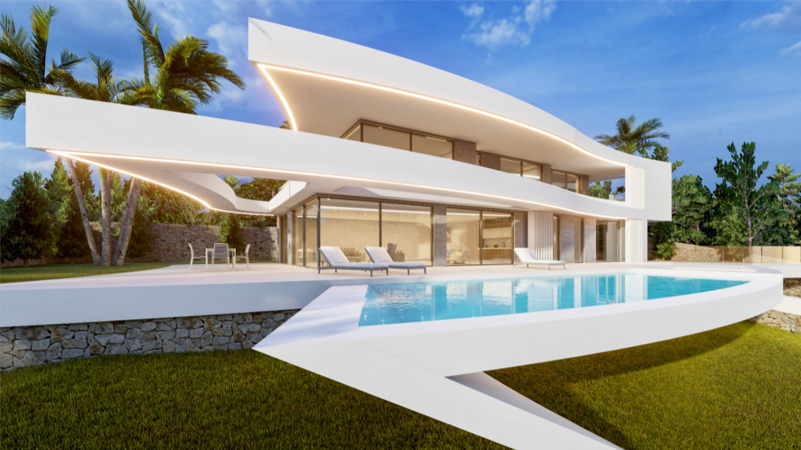 Elegante Luxusvilla mit 4 Schlafzimmern und Panoramablick auf das Meer und die Berge