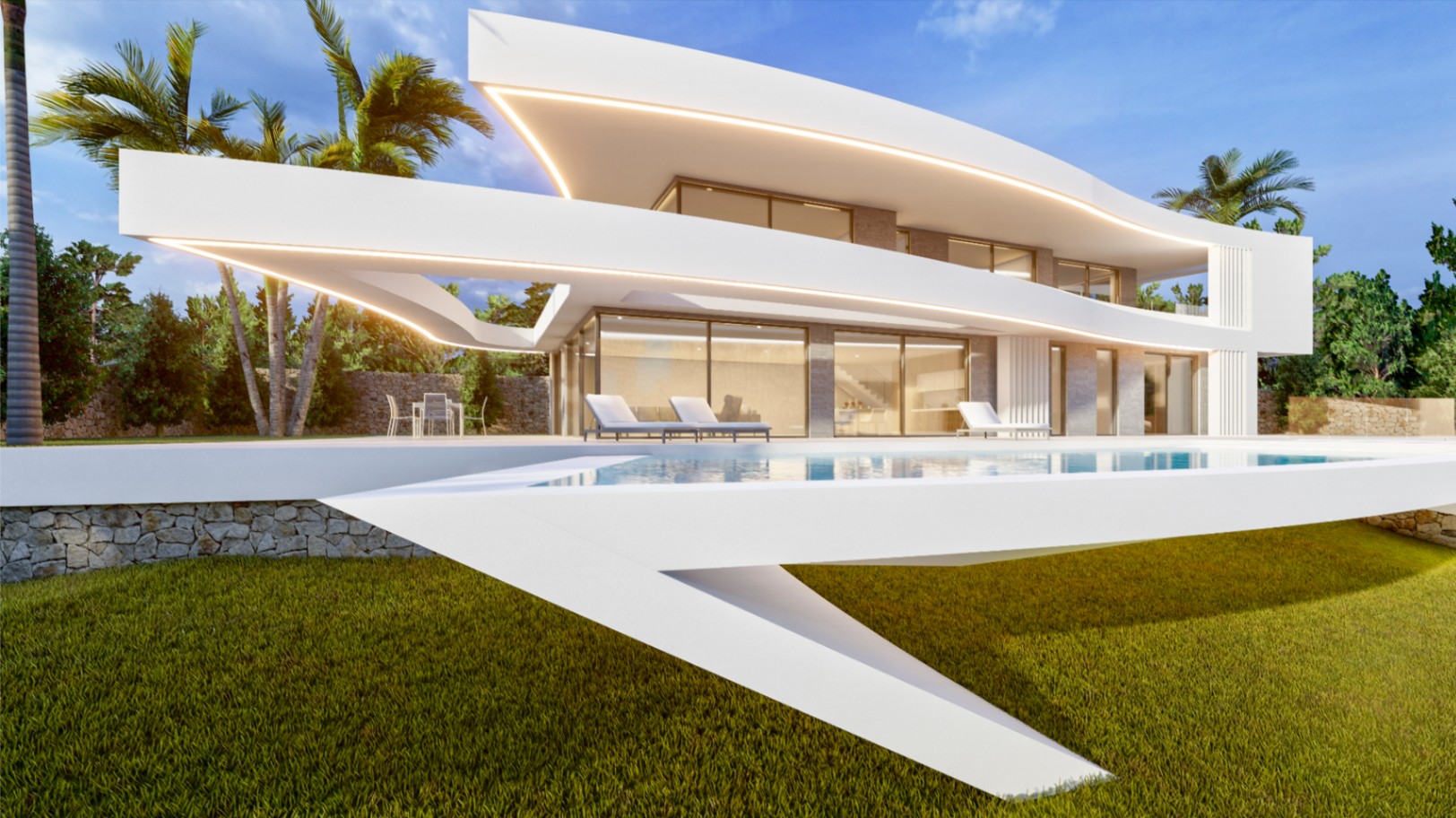 Elegante Luxusvilla mit 4 Schlafzimmern und Panoramablick auf das Meer und die Berge