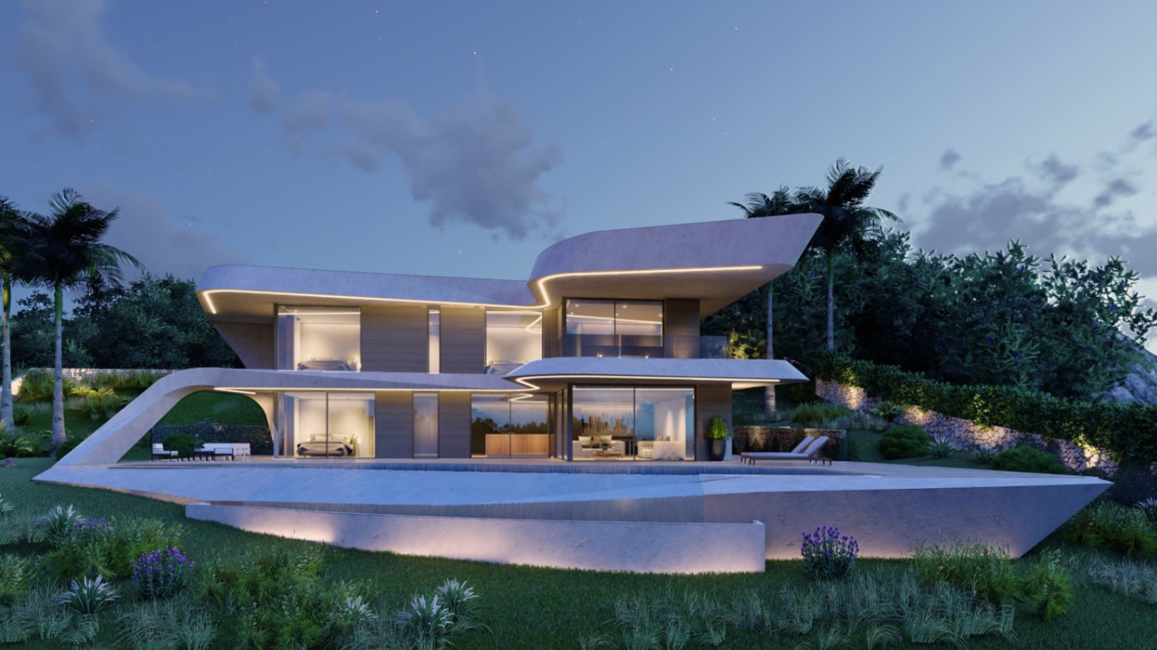 Zeitgenössische Eleganz mit Panoramablick: Entdecken Sie dieses einzigartige architektonische Juwel