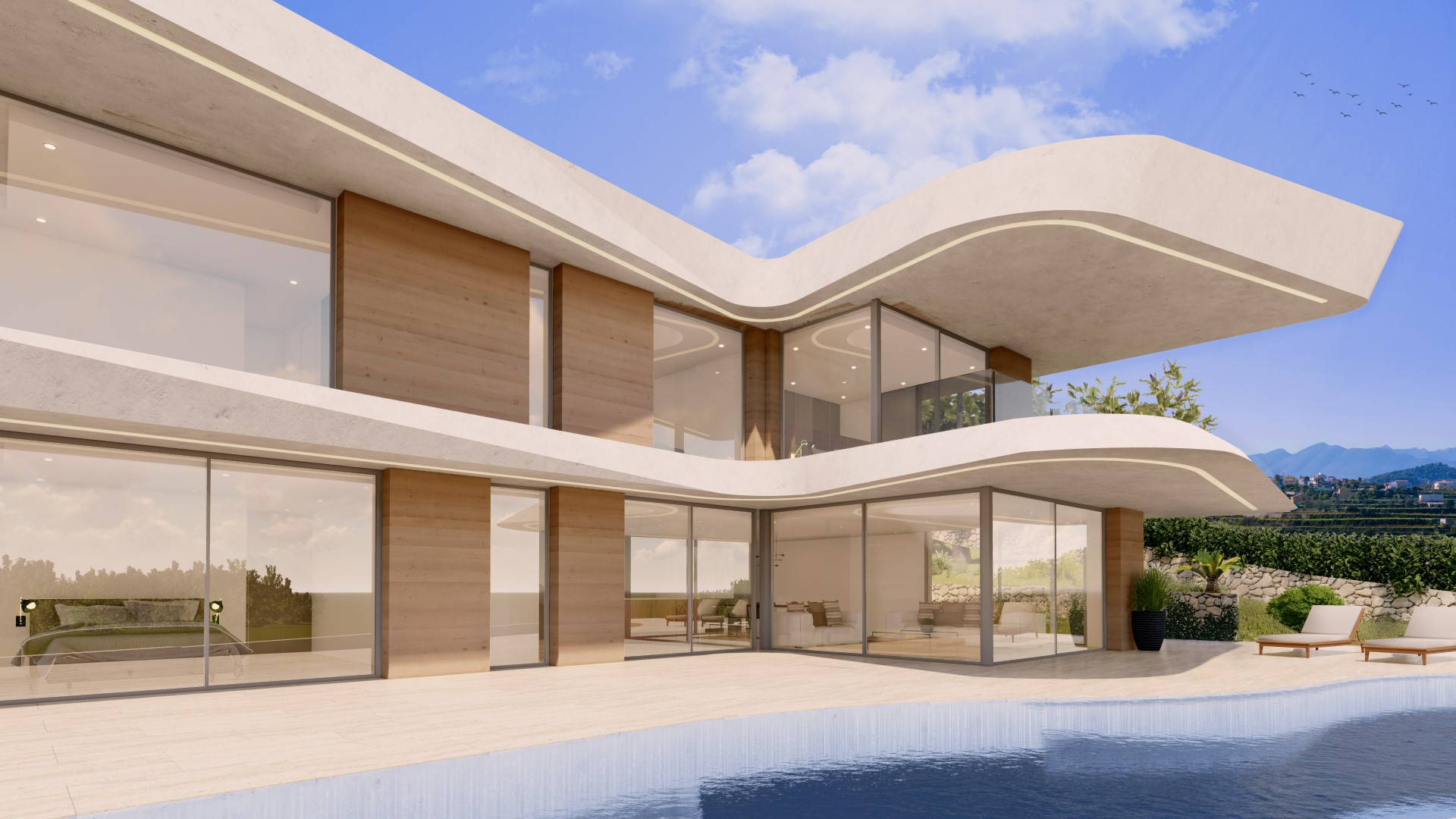 Zeitgenössische Eleganz mit Panoramablick: Entdecken Sie dieses einzigartige architektonische Juwel