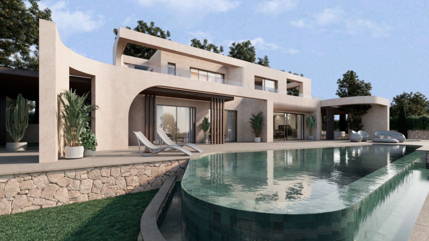 Moderne, atemberaubende moderne Villa mit 4 Schlafzimmern und 4 Bädern
