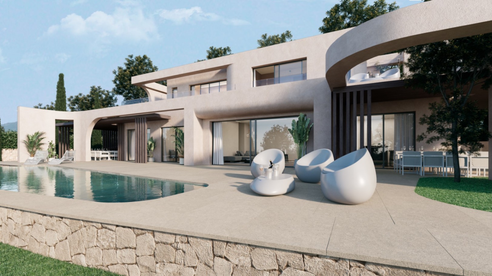 Moderne, atemberaubende moderne Villa mit 4 Schlafzimmern und 4 Bädern