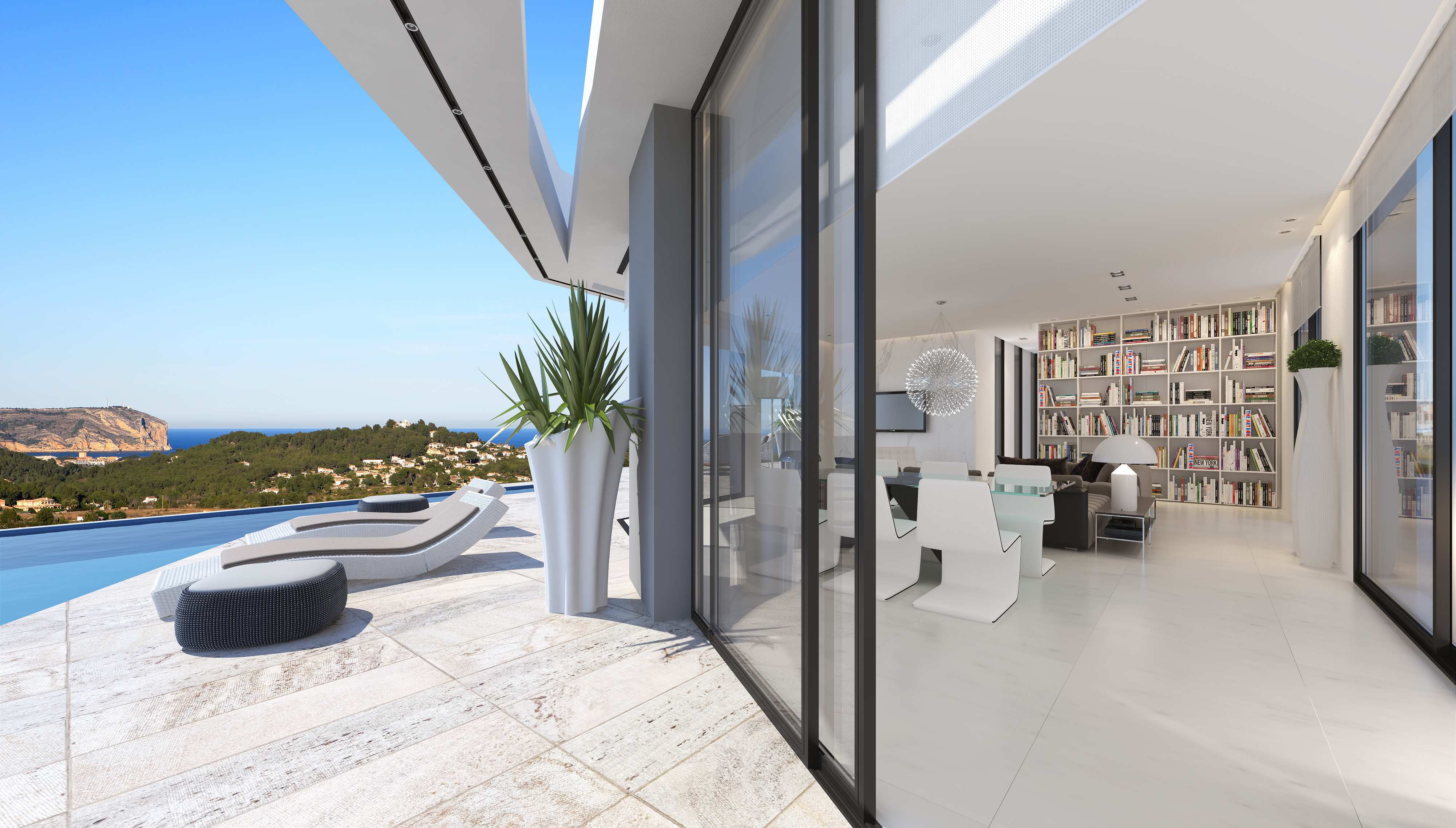 Schöne und voll möblierte moderne Villa zum Verkauf in Javea mit herrlicher Aussicht